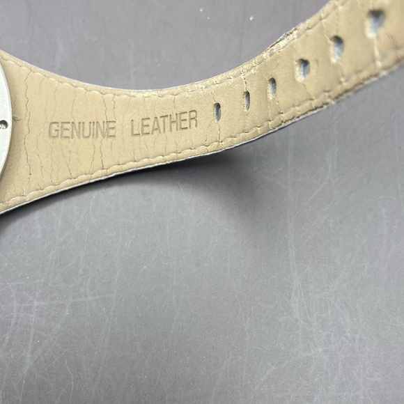 Ecclissi Sterling Silver Oval Rope Design Watch With Genuine Leather Band Grey - Picture 8 of 11